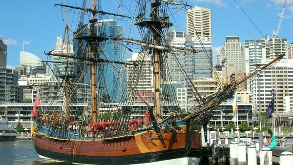 Replica of Captain Cook's ship - Endeavour, in Darling Harbour